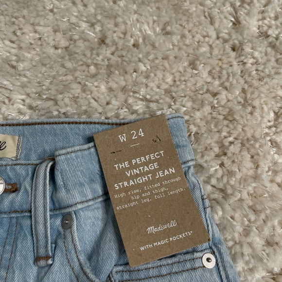 Madewell Perfect Vintage Straight Leg Jeans Blue Denim Size 24 - Picture 8 of 14